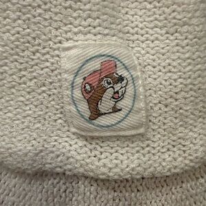 BUC-EE’S White Women's Knit Sweater Pullover with Patch